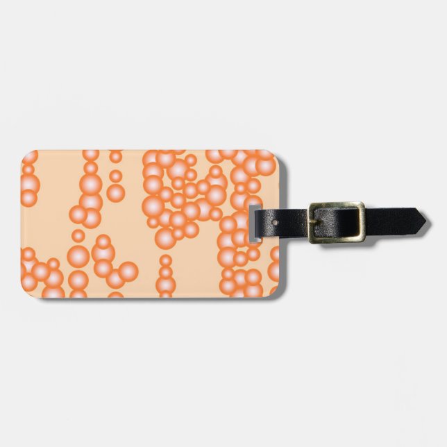 Stream of bubbles, peach luggage tag (Front Horizontal)