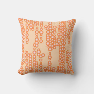 Stream of bubbles, peach throw pillow