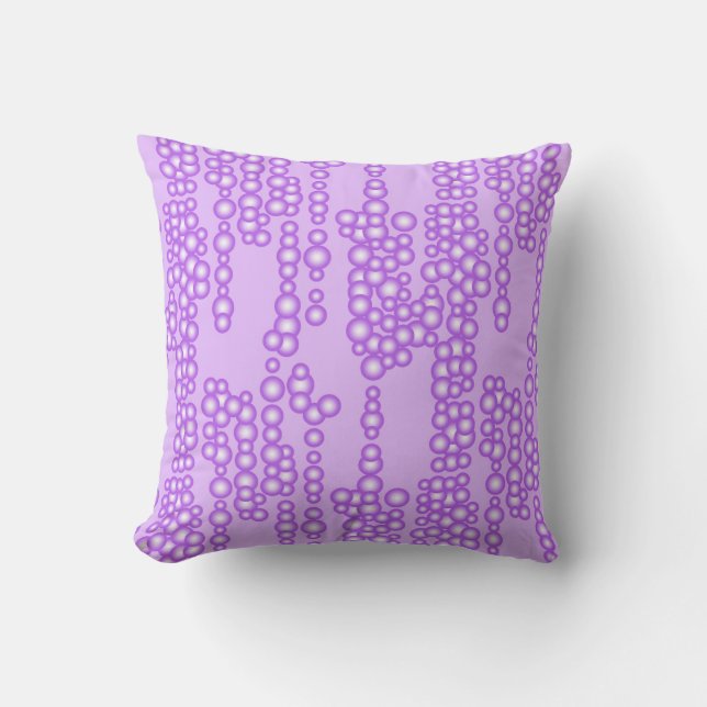 Stream of bubbles, shades of lavender throw pillow (Front)