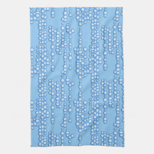 Stream of bubbles, shades of light blue kitchen towel