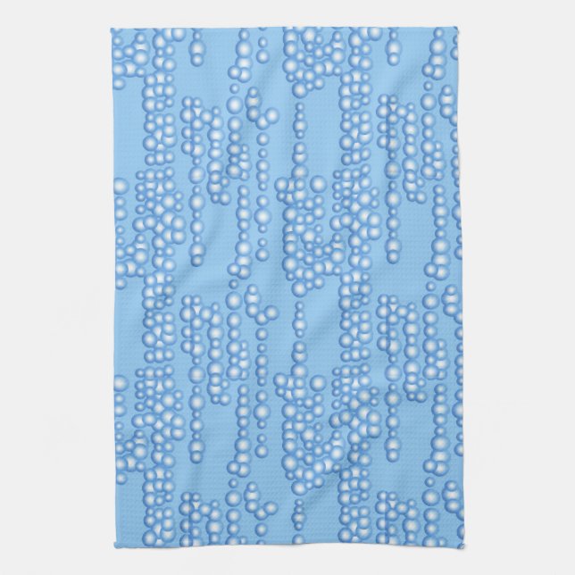 Stream of bubbles, shades of light blue kitchen towel (Vertical)