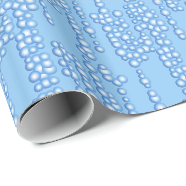 Stream of bubbles, shades of light blue wrapping paper (Roll Corner)