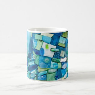 Stream of Life Mixed Media Mosaic Coffee Mug