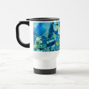 Stream of Life Mixed Media Mosaic Travel Mug