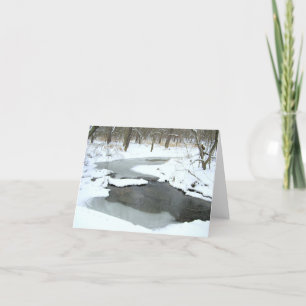 STREAM THROUGH SNOW-COVERED WOODS notecard