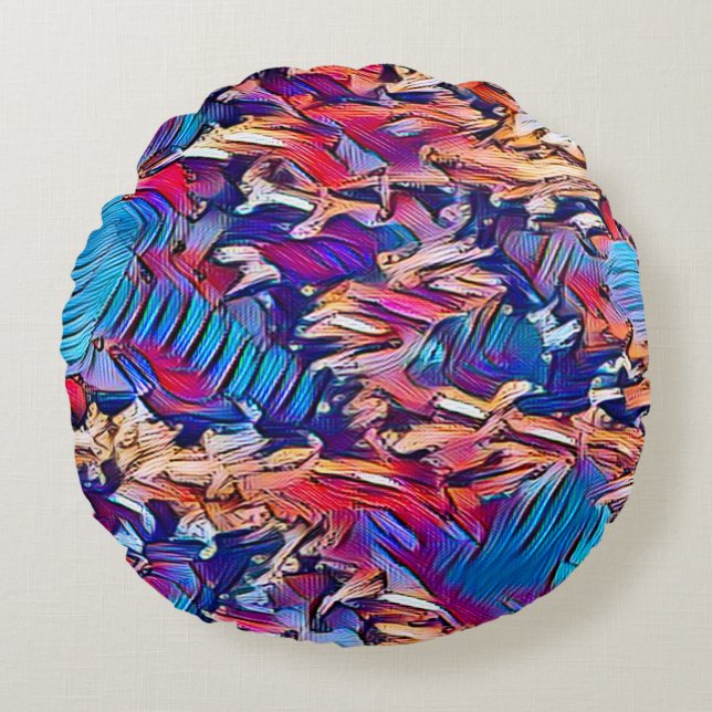 STREAM WATER   ROUND PILLOW (Front)