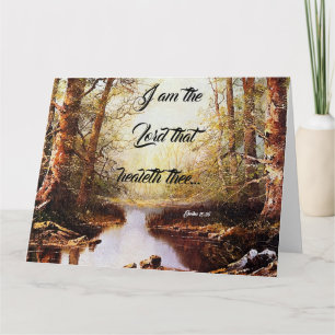 Stream Woods Trees God Heals Big Greeting Card
