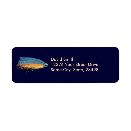 Streamer Fly Fishing Lure Art Return Address Label