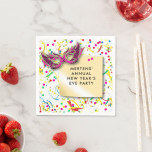 Streamers & Confetti New Year’s Eve Party Paper Napkin