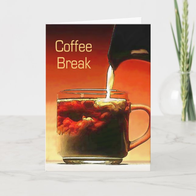 Streaming Cream into Coffee Break Invitation (Front)