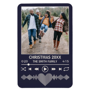 Streaming Music Blue Player Photo Christmas Magnet