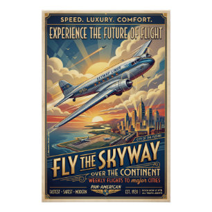 Streamline Airplane Poster