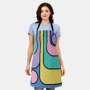 Streamline Moderne Retro Style Geometric Design Apron