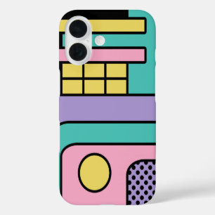 Streamline Moderne Retro Style Geometric Design iPhone 16 Case