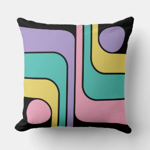 Streamline Moderne Retro Style Geometric Design Throw Pillow
