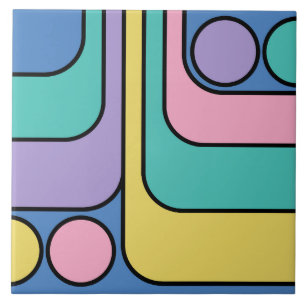 Streamline Moderne Retro Style Geometric Design Tile