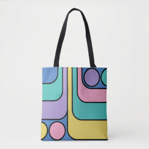 Streamline Moderne Retro Style Geometric Design Tote Bag