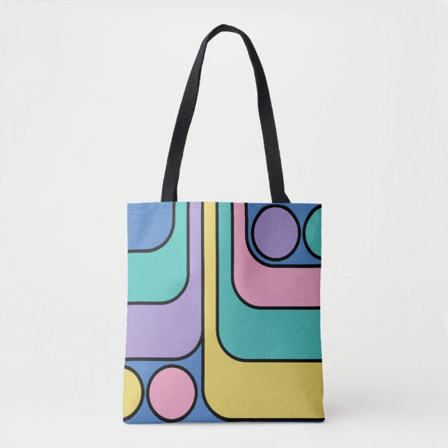 Streamline Moderne Retro Style Geometric Design Tote Bag (Front)