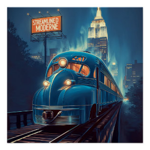 Streamline Moderne   Vintage New York Express Poster