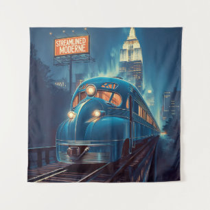Streamline Moderne Vintage New York Express Tapestry