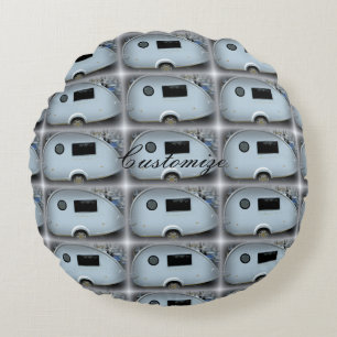 Streamlined teardrop trailer gypsy caravan round pillow