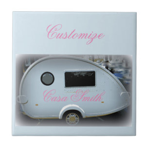 Streamlined teardrop trailer gypsy caravan tile