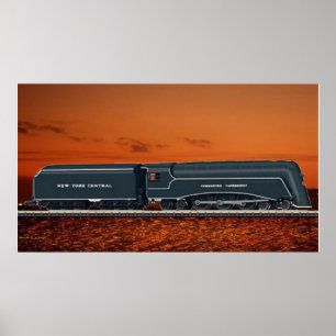 Streamlines Steam Locomotive Poster