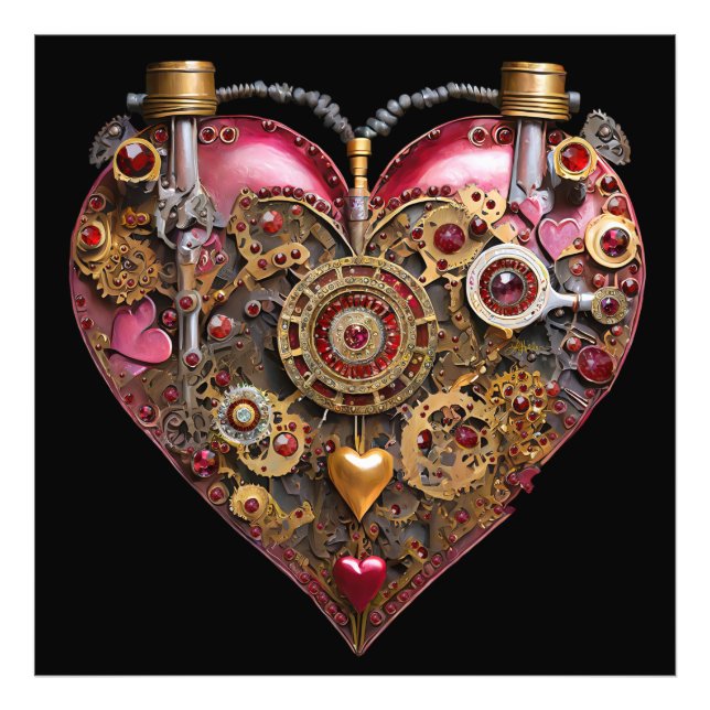 Streampunk Heart Ruby Valentine Photo Print (Front)