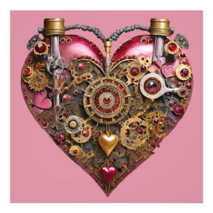 Streampunk Heart Ruby Valentine Photo Print