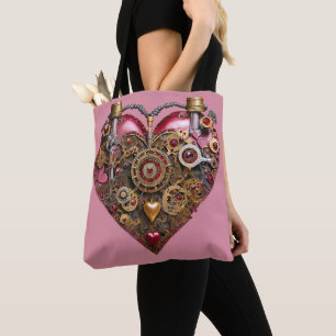Streampunk Heart Ruby Valentine Tote Bag