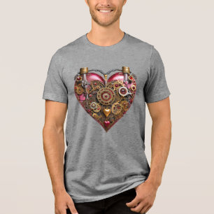 Streampunk Heart Ruby Valentine Tri-Blend Shirt