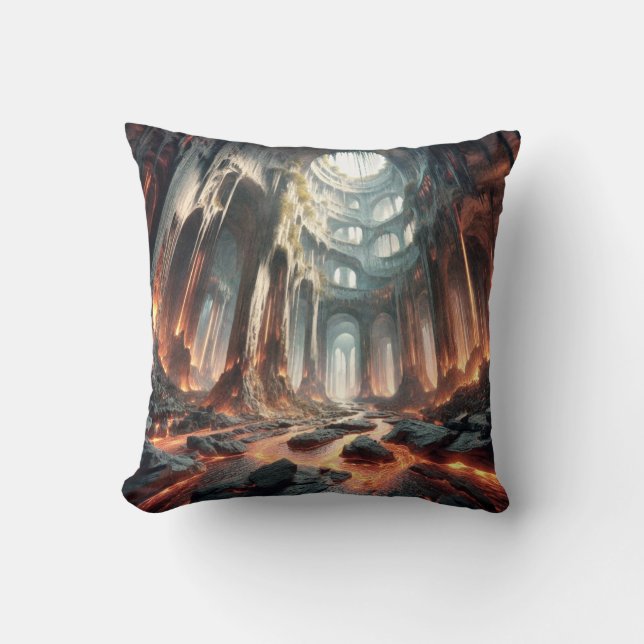 Streams of Lava Throw Pillow (Front)