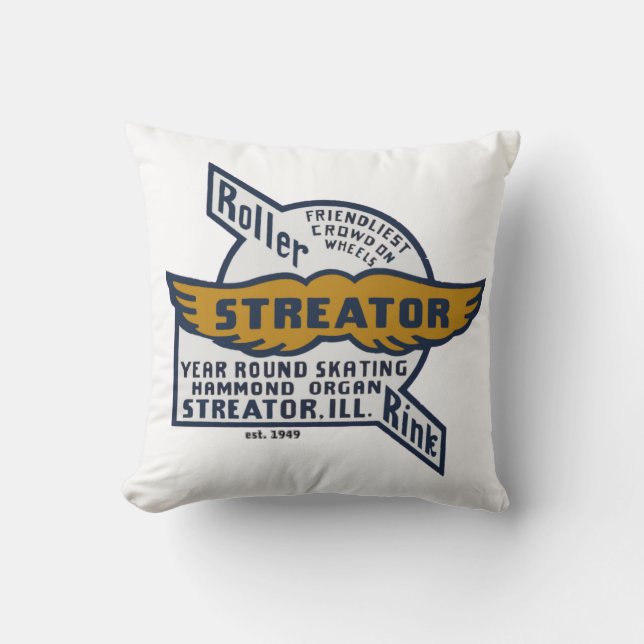 Streator Roller Skating Rink in Streator, IL Throw Pillow (Front)