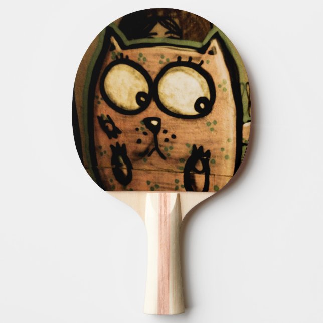 Street Art Cat Ping Pong Paddle (Front)