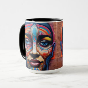 Street Art Colourful Face Mug