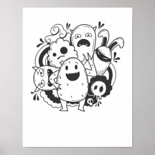 Street Art Figuren Kunst Graffiti Style Poster