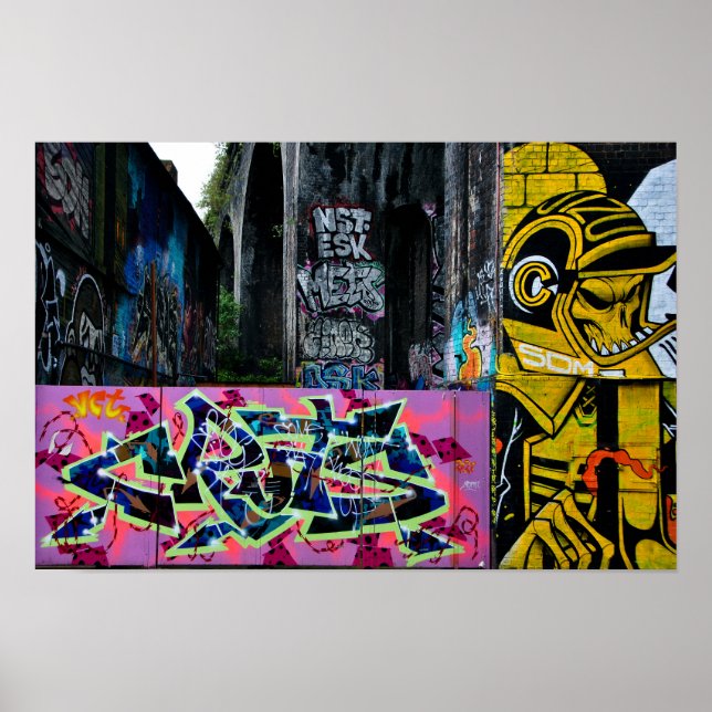 Street Art Graffiti Digbeth Birmingham UK Poster (Front)