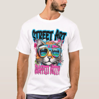 Street Art Graffiti Kitty 1 T-Shirt