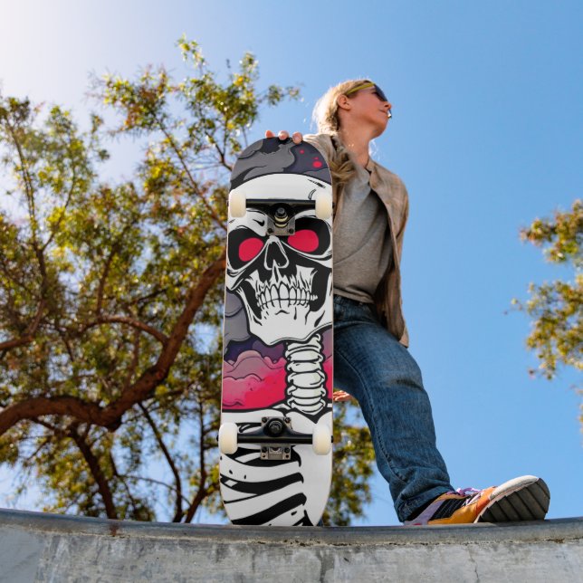 Street Art Skeleton Skull Skateboard (Outdoor 1)