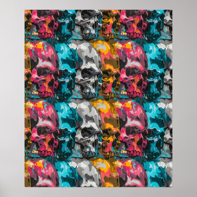 Street Art Skull Poster Design A36 (Devant)