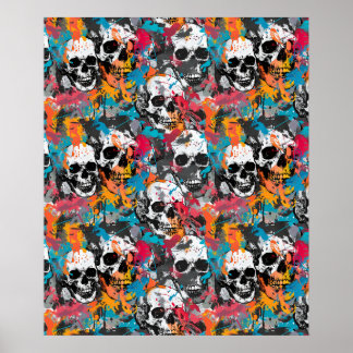 Street Art Skull Poster Design A38