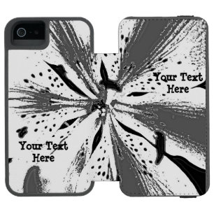 street art style black and white splashes abstract incipio watson™ iPhone 5 wallet case