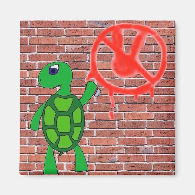 Street Art Turtle Graffiti Magnet (Devant)