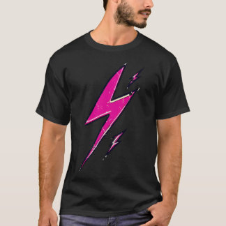 Street Art Vintage Pink Lightning Bolt Thunder T-Shirt