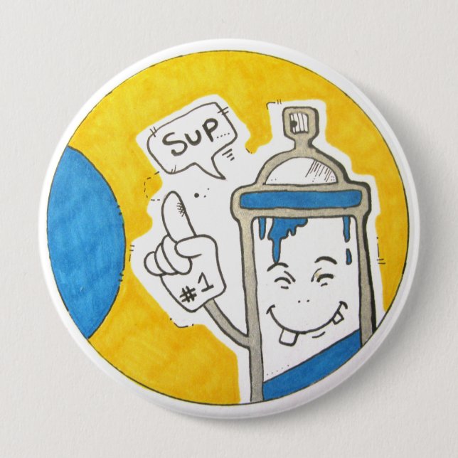 Street artist big badge 4 inch round button (Front)