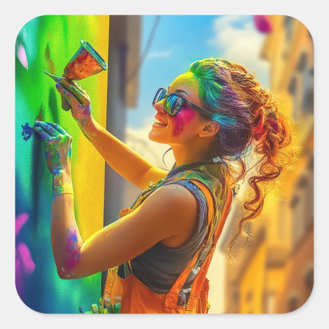 Street Artist Square Sticker (Front)