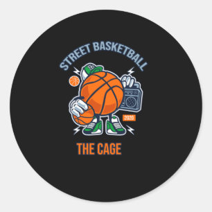 Street Basketball Classic Round Sticker