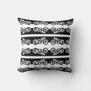 Street Bike Motorcycle Pattern  Pillow Reversible