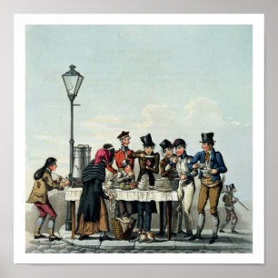 Street Breakfast engraved by G.Hunt, 1825 (engravi Poster