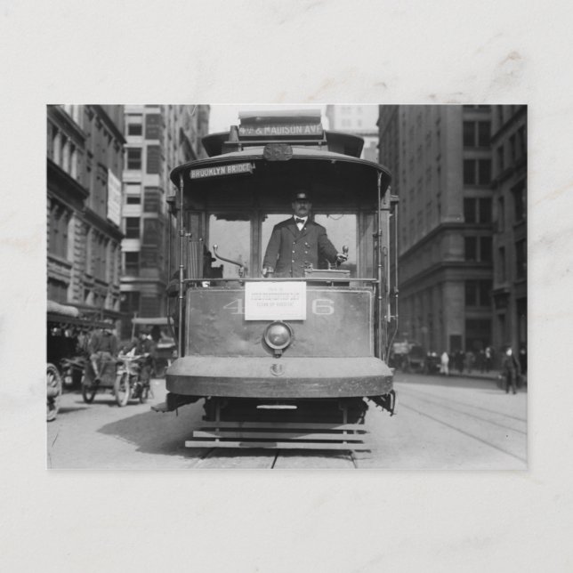 Street Car, New York City, Vintage Postcard (Front)